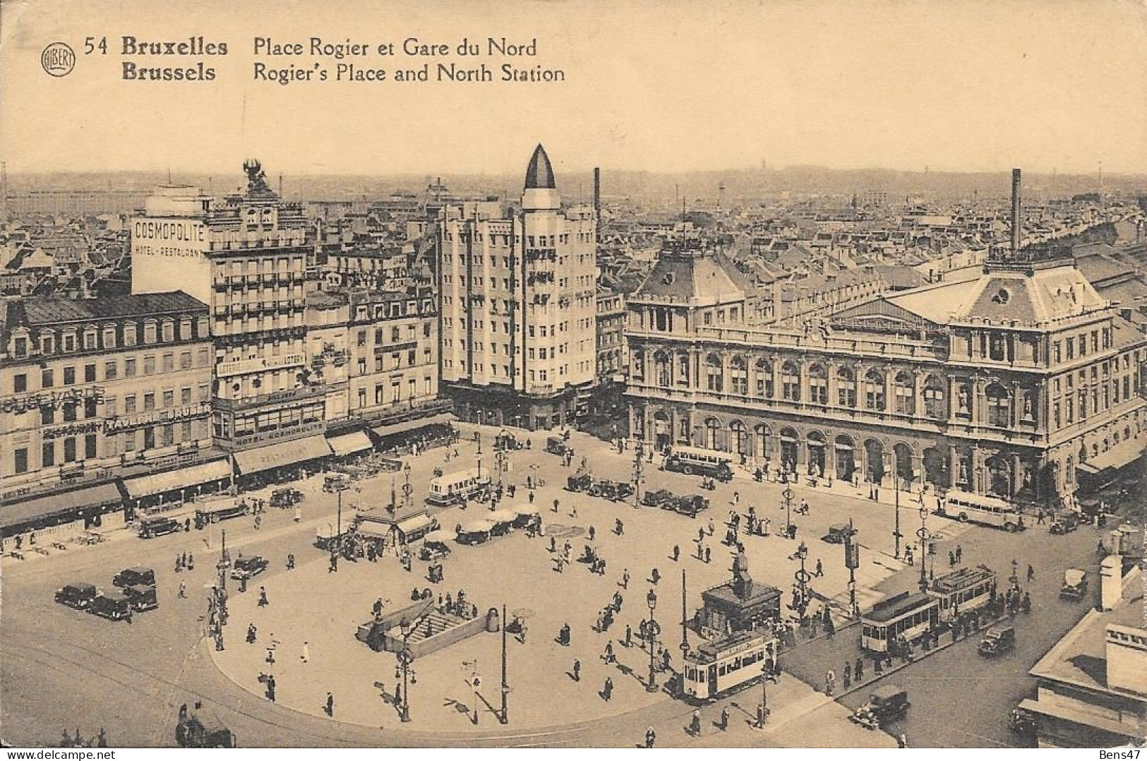 Bruxelles La Gare Du Nord Et Place Rogier   -pas Envoyé - Chemins De Fer, Gares