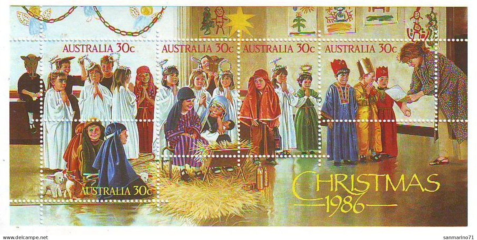 AUSTRALIA Block 9,unused,Christmas 1986 - Blocks & Sheetlets