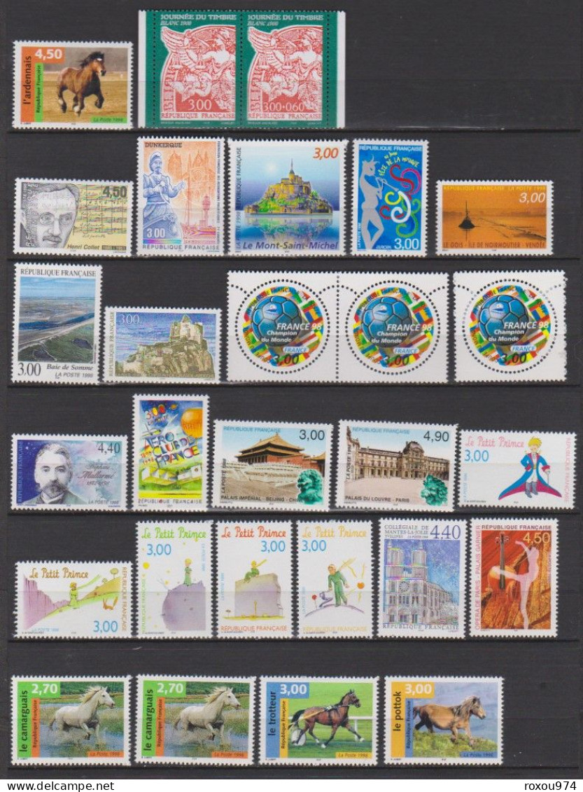 ANNEE  1998  COMPLETE     TIMBRES SEULS  +     CARNETS    +    FEUILLETS         SCAN - 1990-1999