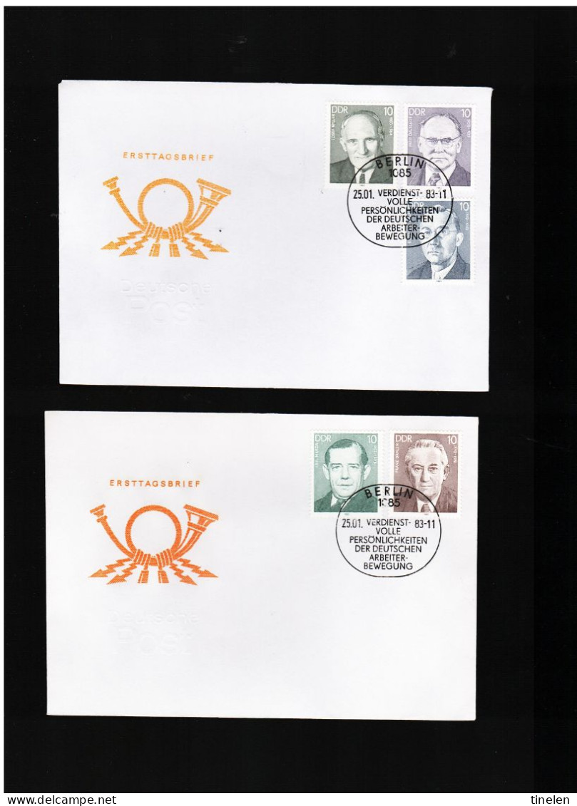 DDR -1983 2  Fdc Personalità Nel Lavoro Della Ddr - 1981-1990