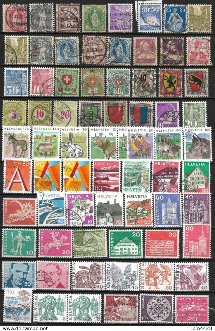 SUISSE - SWITZERLAND - Lot/collection De 418 Timbres  Oblitérés - Nombreux Pro Patria Et Pro Juventute - Collections