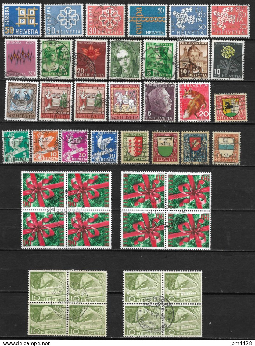 SUISSE - SWITZERLAND - lot/collection de 418 timbres  oblitérés - nombreux Pro Patria et pro Juventute