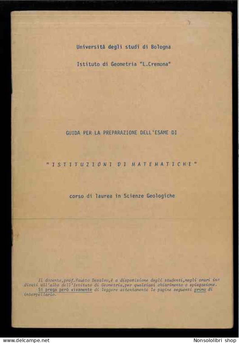 Guida Per Esame Istituzioni Matematiche - Altri & Non Classificati