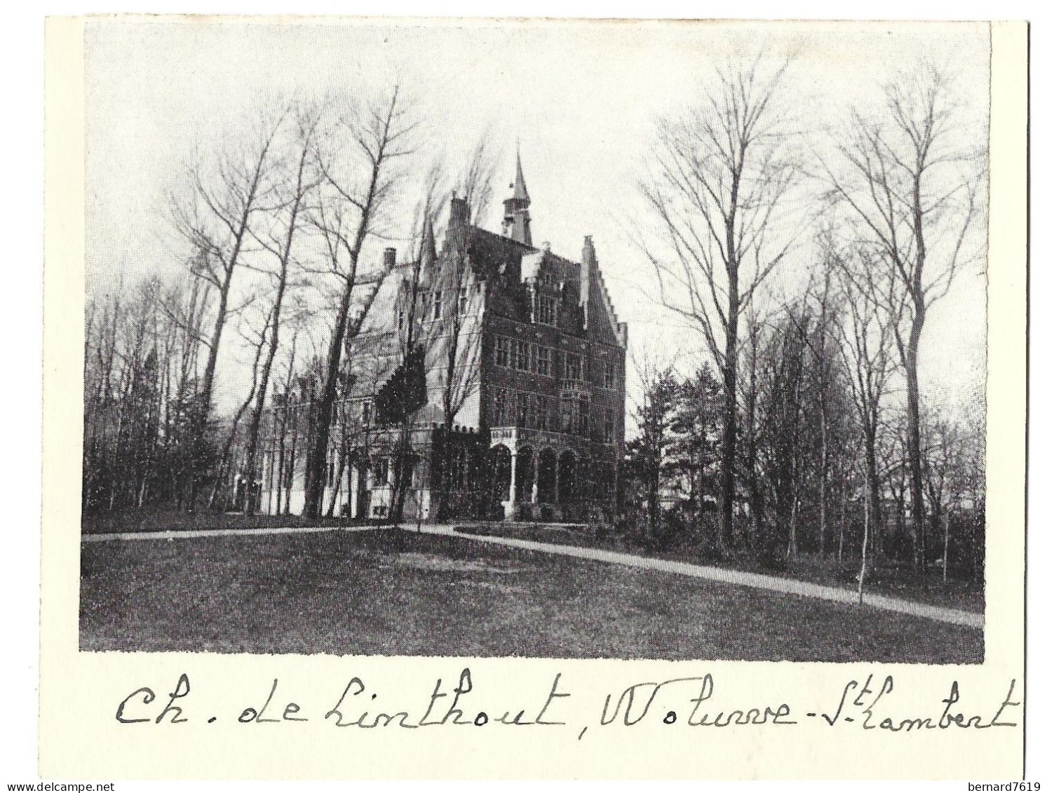 Belgique  - Woluwe  Saint Lambert  -  Chateau    De Linthout -  Carte Photo -  Verso  Invitation Reunion De L'ouvroir Ch - Woluwe-St-Lambert - St-Lambrechts-Woluwe