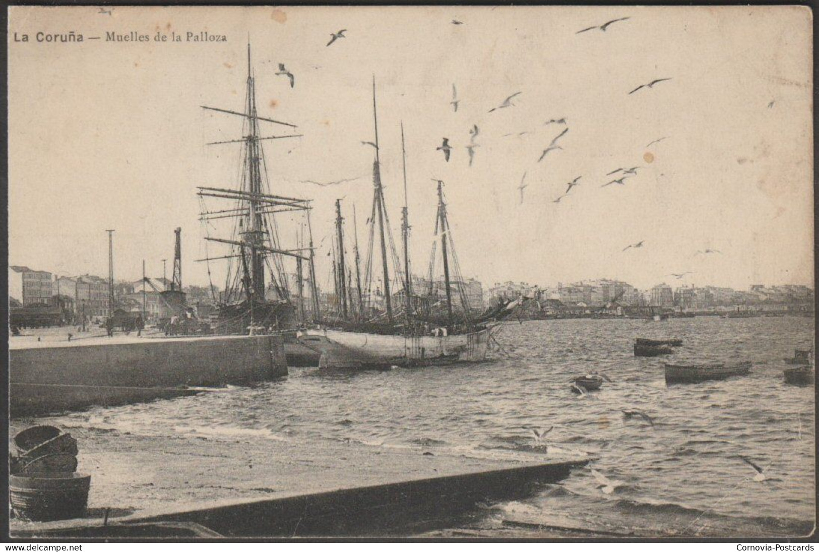 Muelles De La Palloza, La Coruña, C.1910 - Lombardero Tarjeta Postal - La Coruña