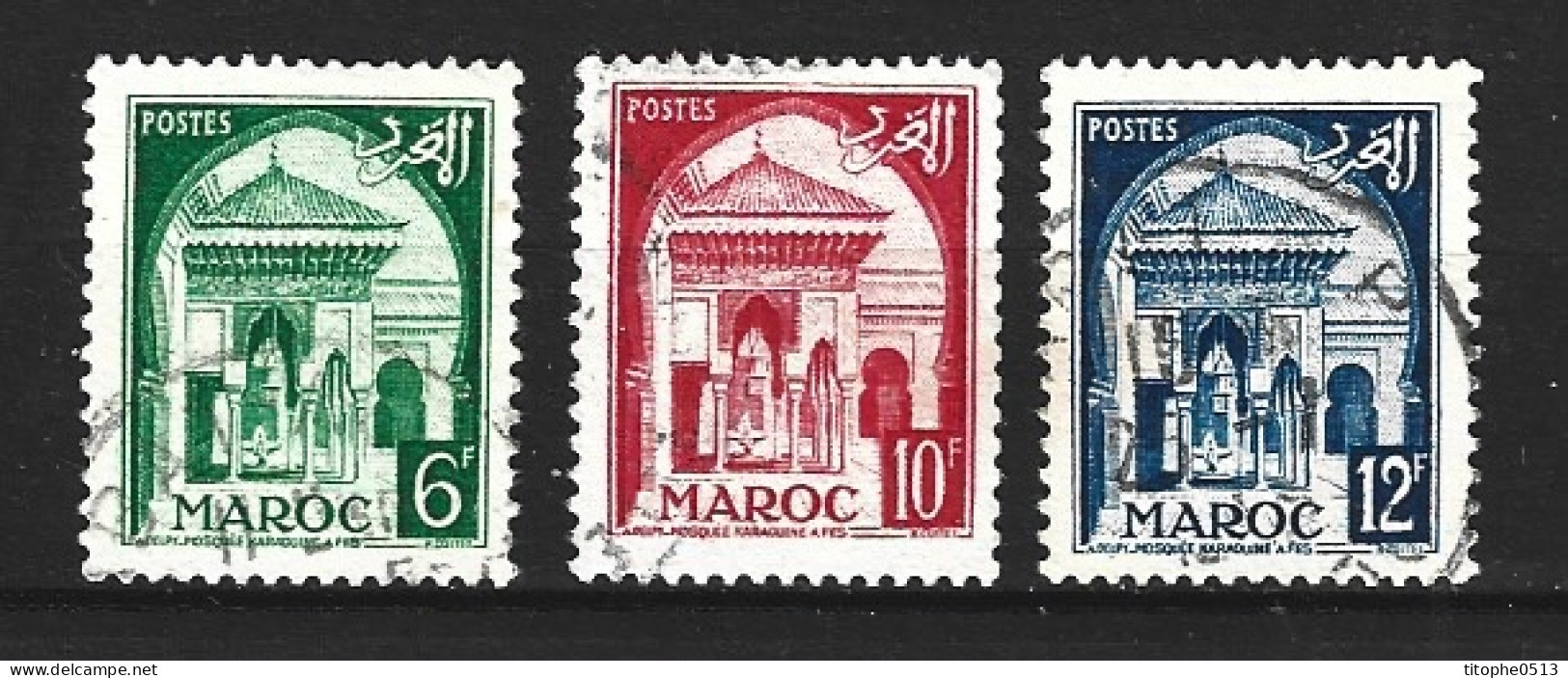 MAROC. Timbres Oblitérés De 1951-4. Mosquée. - Mosques & Synagogues