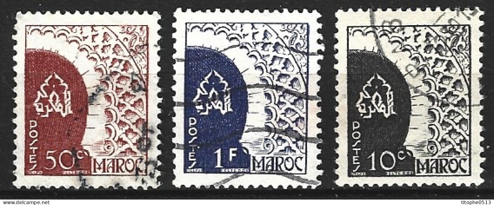 MAROC. N°277-9 Oblitérés De 1949. Porte Des Oudayas. - Usati