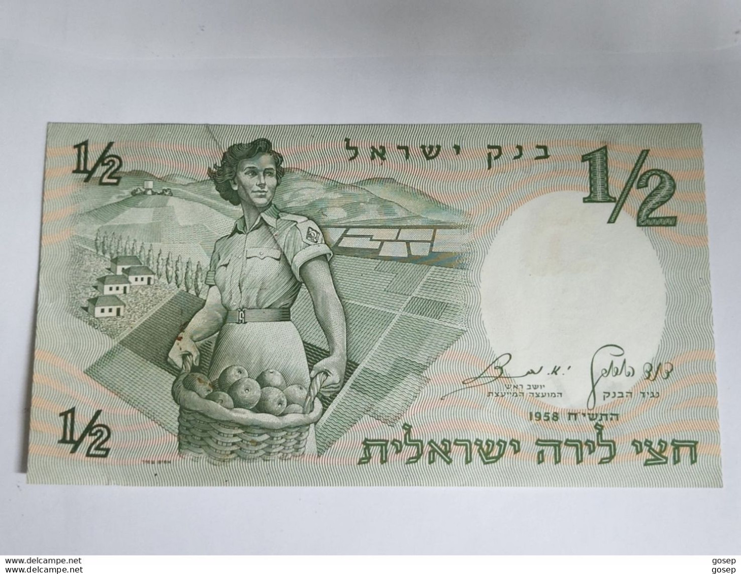 Israel-1/2 LIRA-WOMEN SOLIDER-(1958)-(rite Number From Black)-(80)-(265690-ד/3)-GOOD-BANK NOTE - Israel