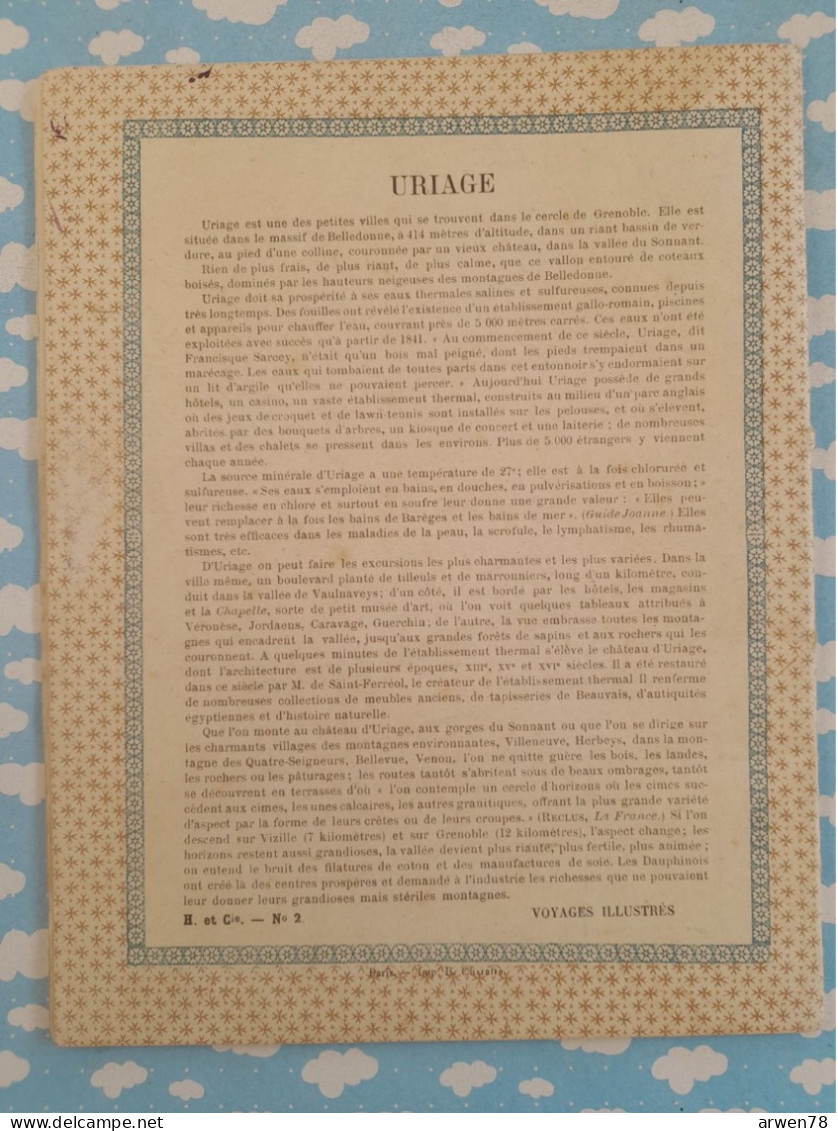Cahier D'écolier AFFICHE P.L.M. URIAGE LES BAINS 1899 HEUILLET LE GRAND Complet Bien Tenu Belle Ecriture - Protège-cahiers