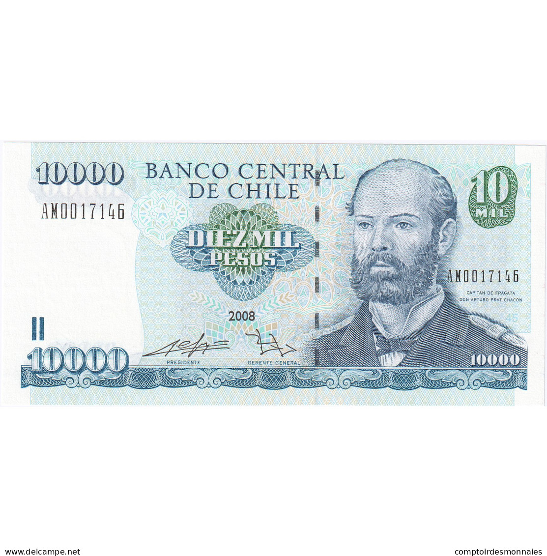 Chili, 10,000 Pesos, 2008, KM:164, NEUF - Chili