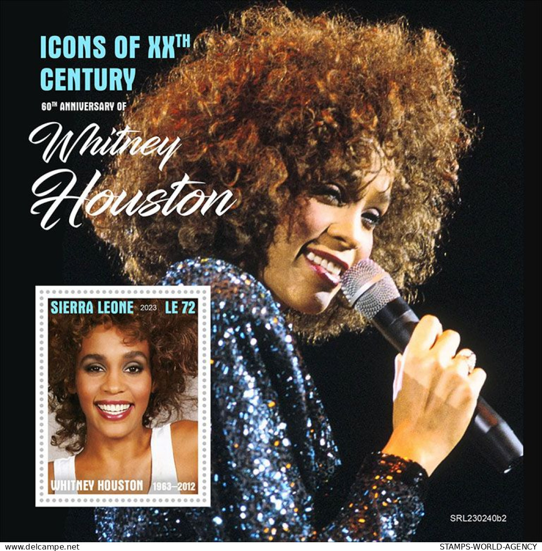 2023-04 - SIERRA LEONE-  WHITNEY HOUSTON II         1V  MNH** - Chanteurs