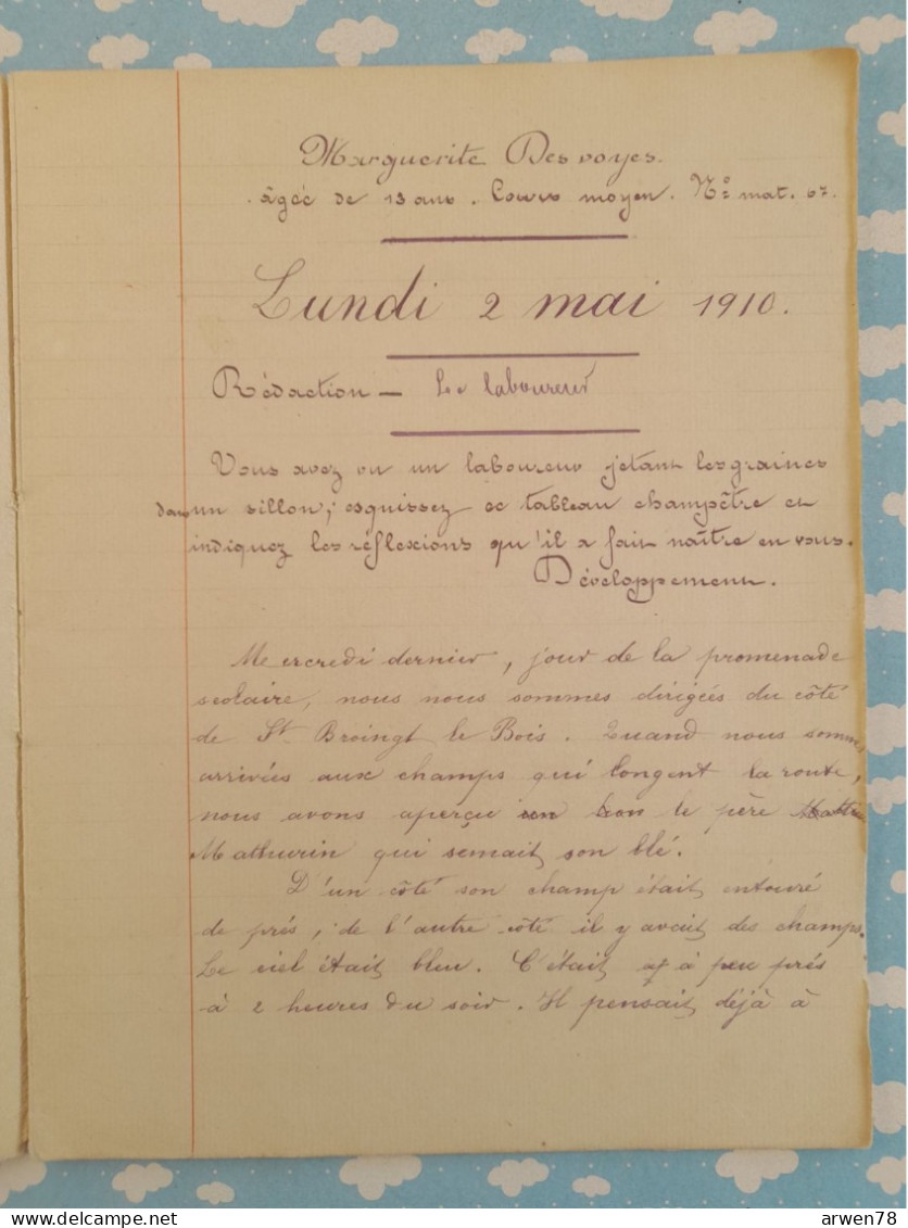 Cahier D'écolier AFFICHE P.L.M. LA JUNGFRAU 1910 HEUILLET LE GRAND Complet Bien Tenu Belle écriture - Coberturas De Libros