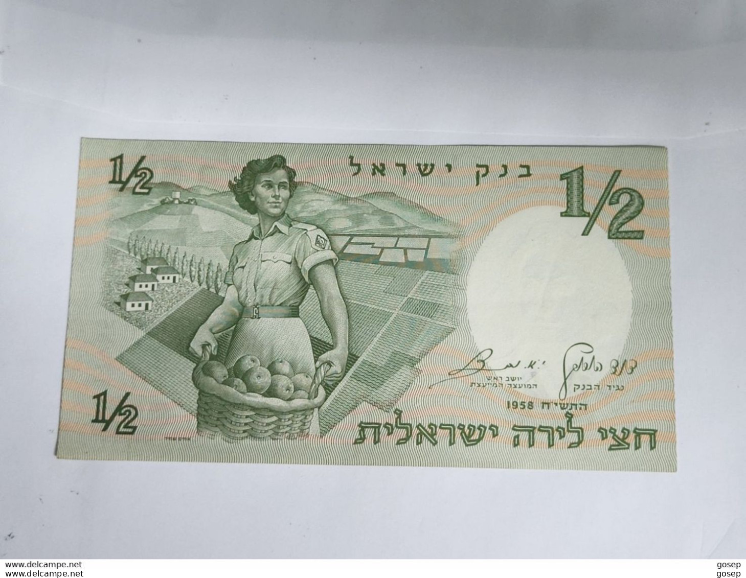 Israel-1/2 LIRA-WOMEN SOLIDER-(1958)-(rite Number From Black)-(85)-(932157-ב/2)-GOOD-BANK NOTE - Israel