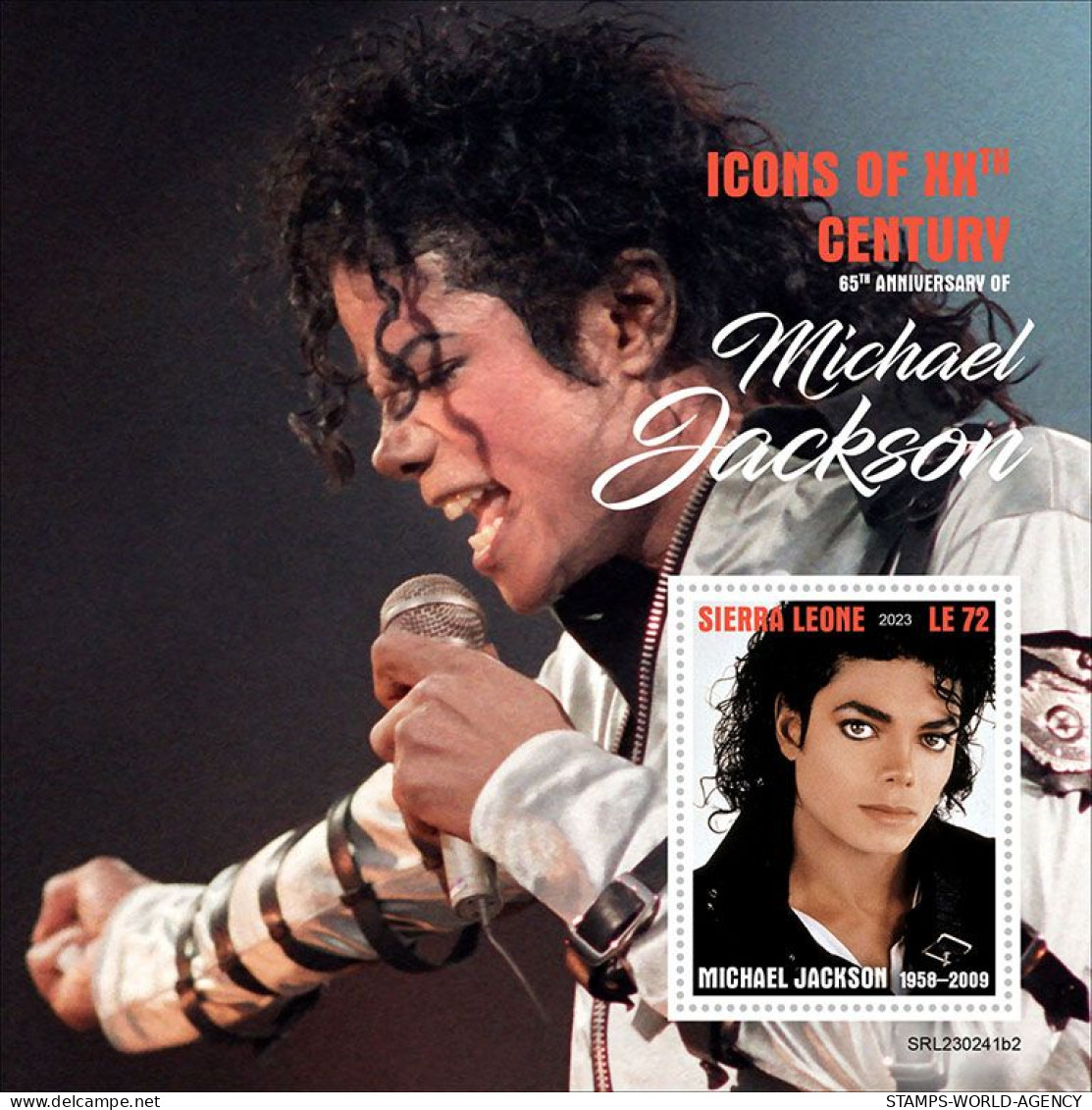 2023-04 - SIERRA LEONE-  MICHAEL JACKSON  II        1V  MNH** - Chanteurs