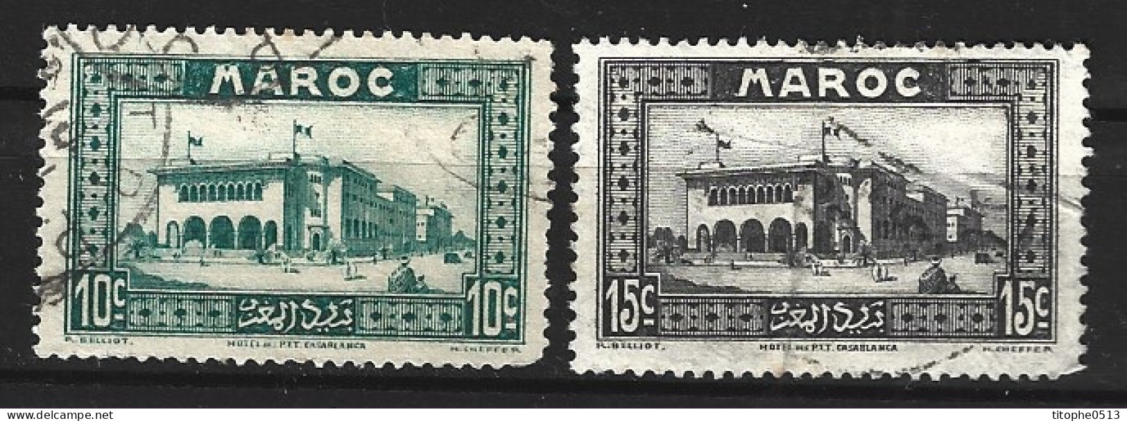 MAROC. N°132-3 Oblitérés De 1933-4. Hôtel Des Postes De Casablanca. - Poste