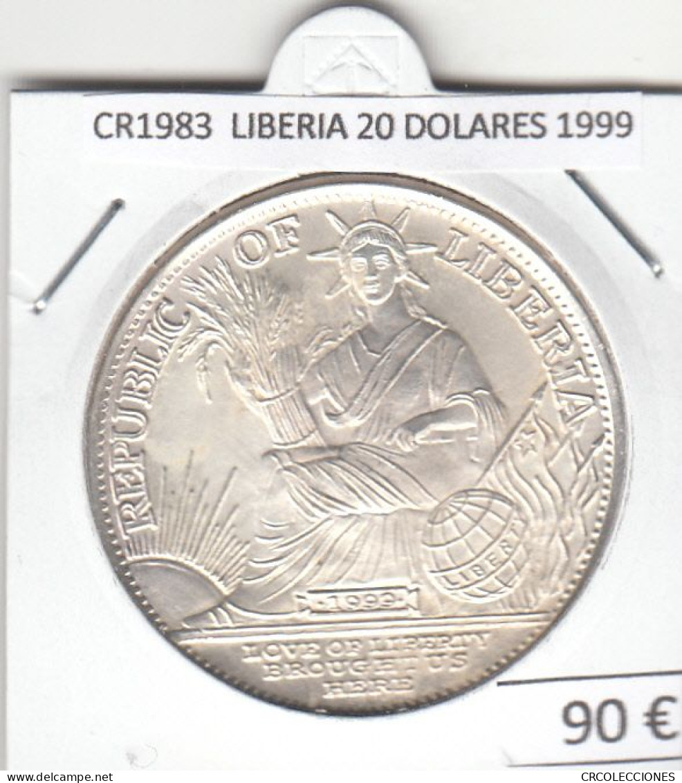 CR1983 MONEDA LIBERIA 20 DOLARES 1999 PLATA - Liberia