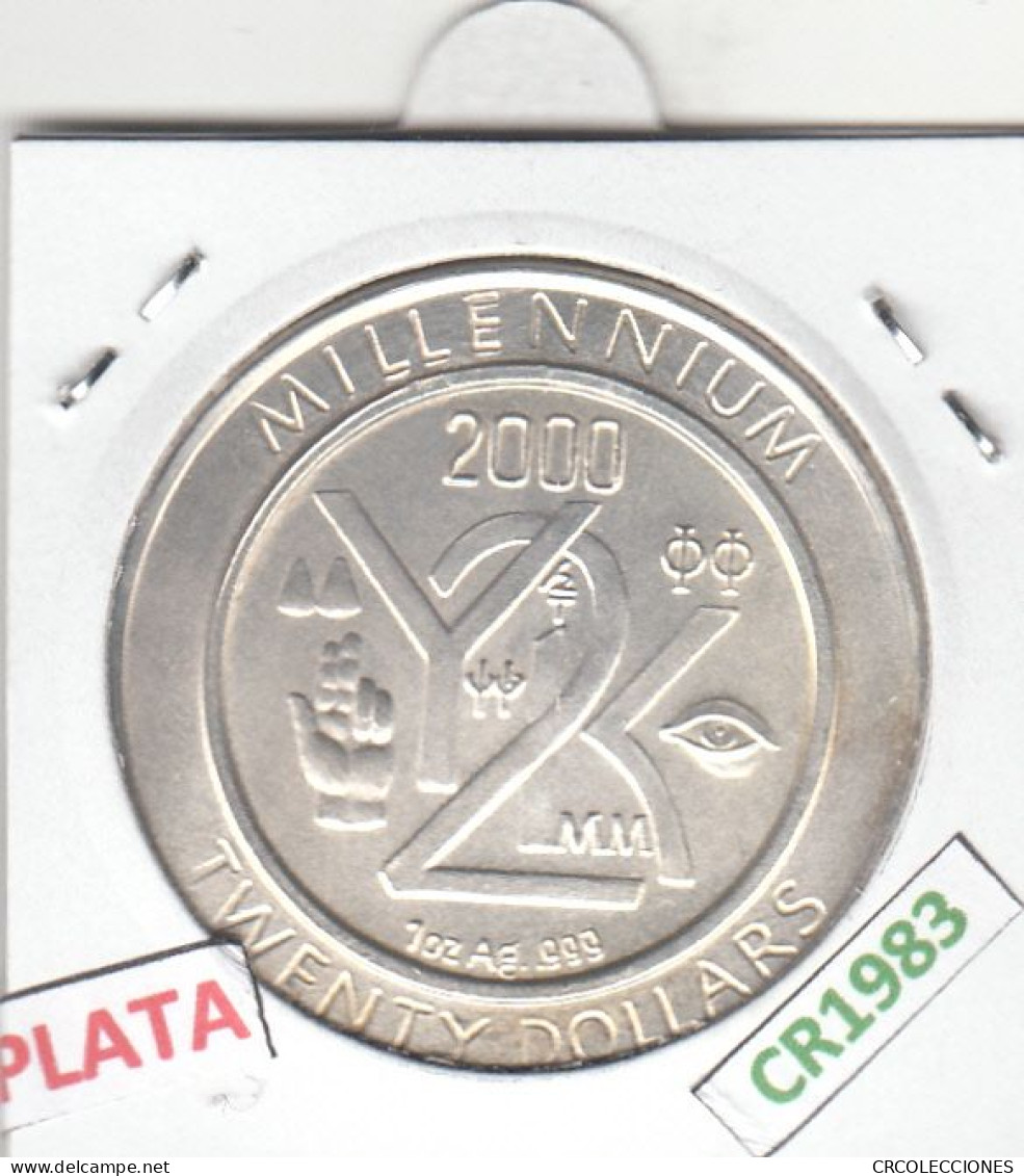 CR1983 MONEDA LIBERIA 20 DOLARES 1999 PLATA - Liberia