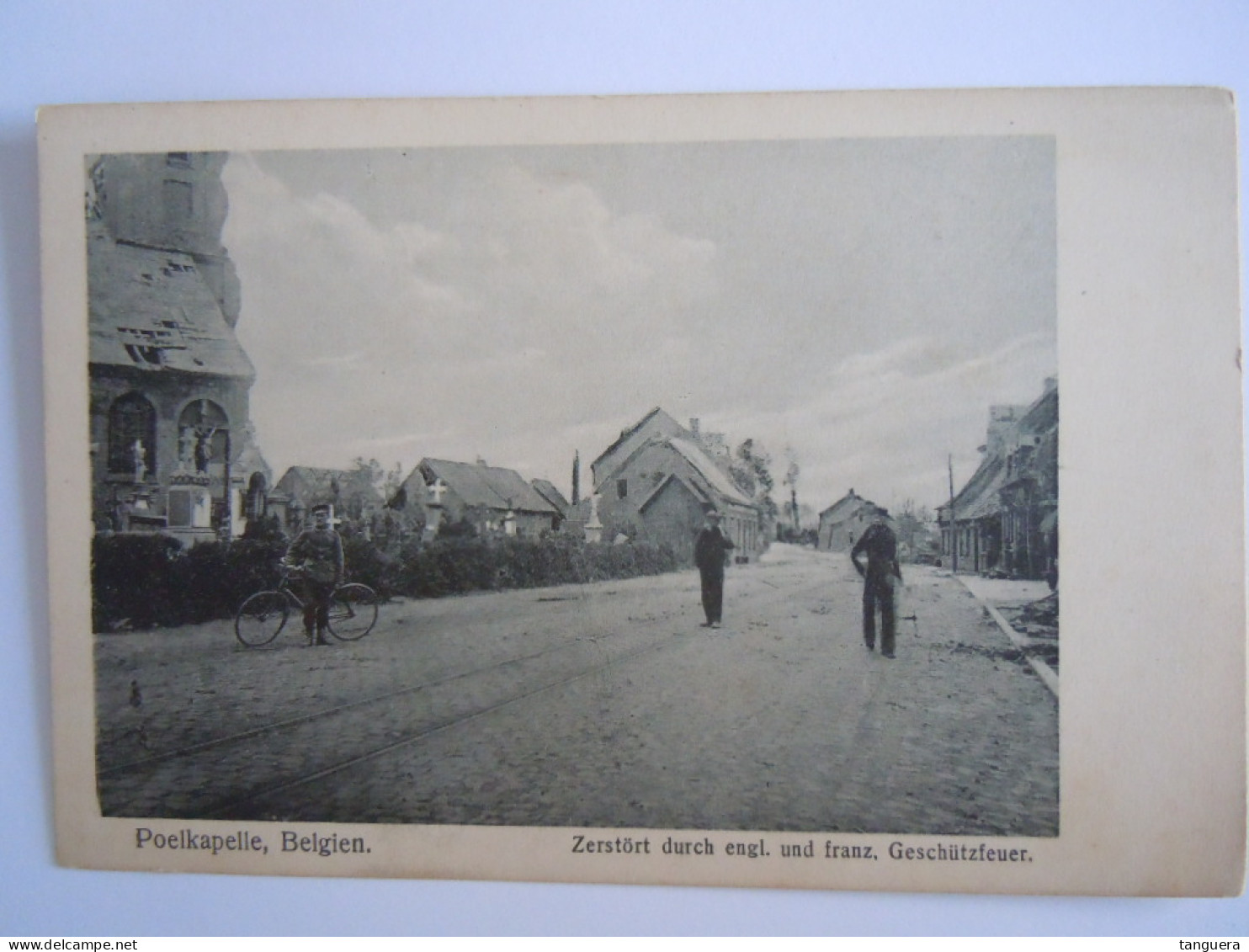 Cpa Poelkapelle Belgien Zerstört Durch Engl. Und Franz. Geschützfuer Feldpostkarte WK 1 WO1  - Langemark-Poelkapelle