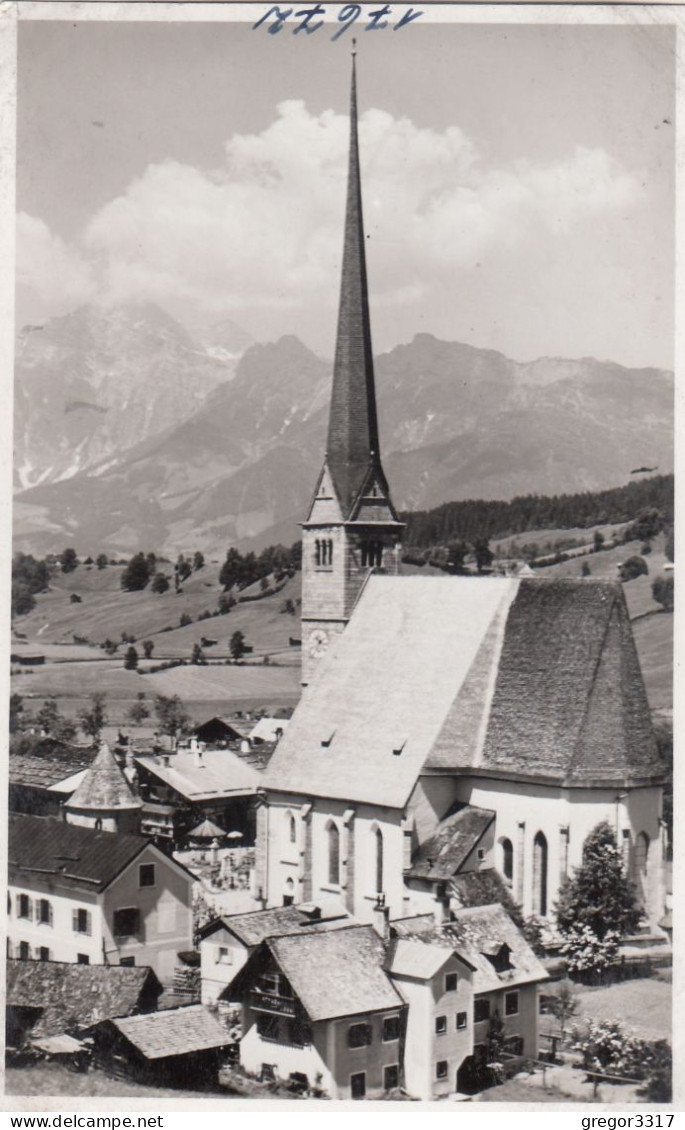 D9686)  ALM Bei SAALFELDEN  - Tolle Alte FOTO AK Mit KIRCHE U. HAUS Im Mittelpunkt ALT ! - Saalfelden