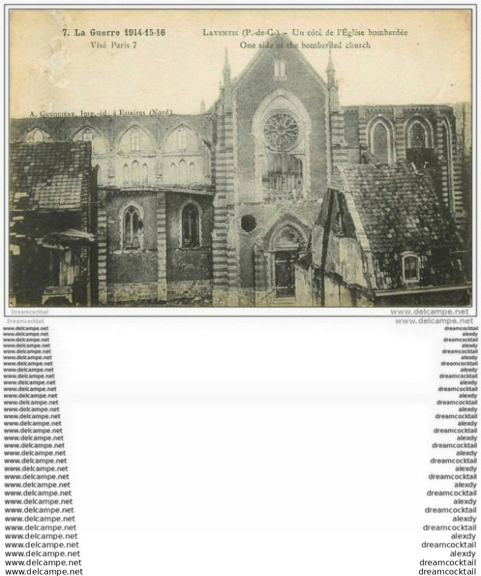 62 LAVENTIE. Eglise Bombardée - Laventie