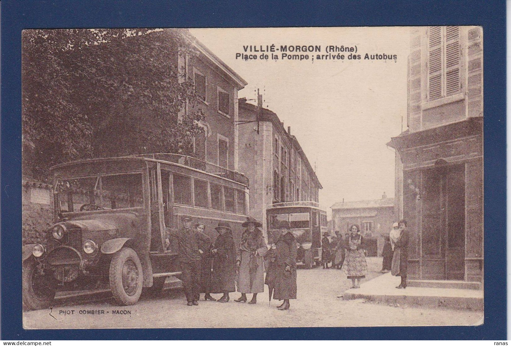 CPA [69] Rhône > Villie Morgon Autobus Courrier écrite - Villie Morgon