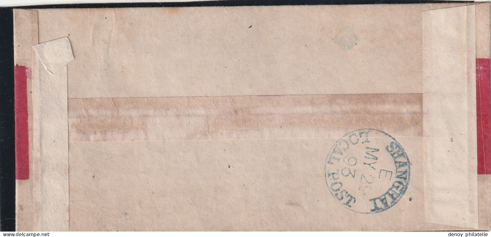 Lettre De Shanghai Poste Locale Avec Cachet D Arrivée Mai 1893 - Briefe U. Dokumente