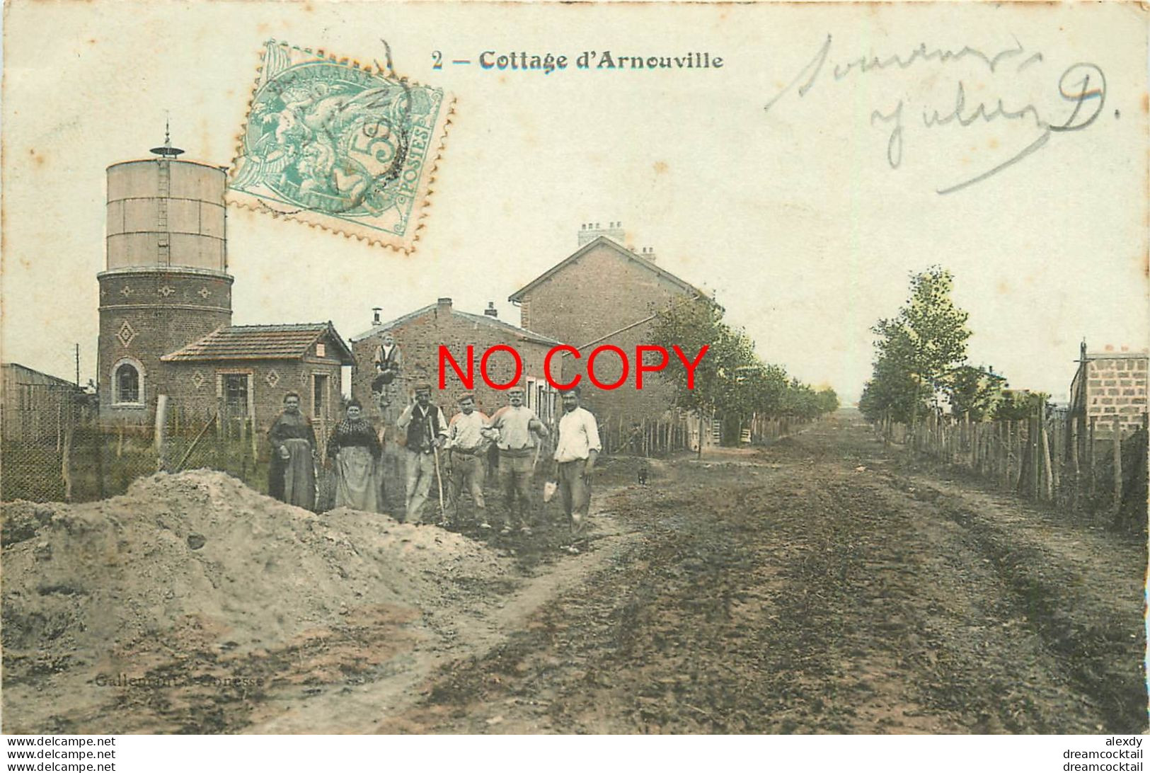 95 ARNOUVILLE-LES-GONESSE GONESSES. Cottage Avec Ouvriers Terrassiers 1906 - Arnouville Les Gonesses