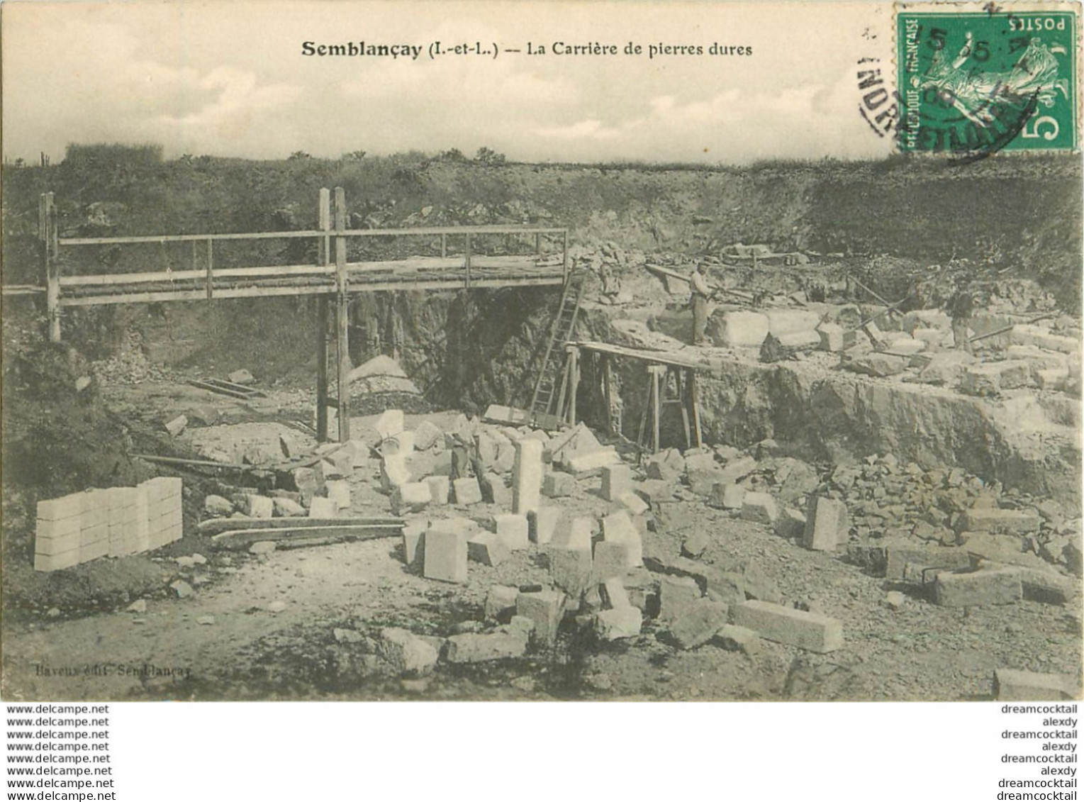 37 SEMBLANCAY. La Carrière De Pierres Dures 1909 - Semblançay