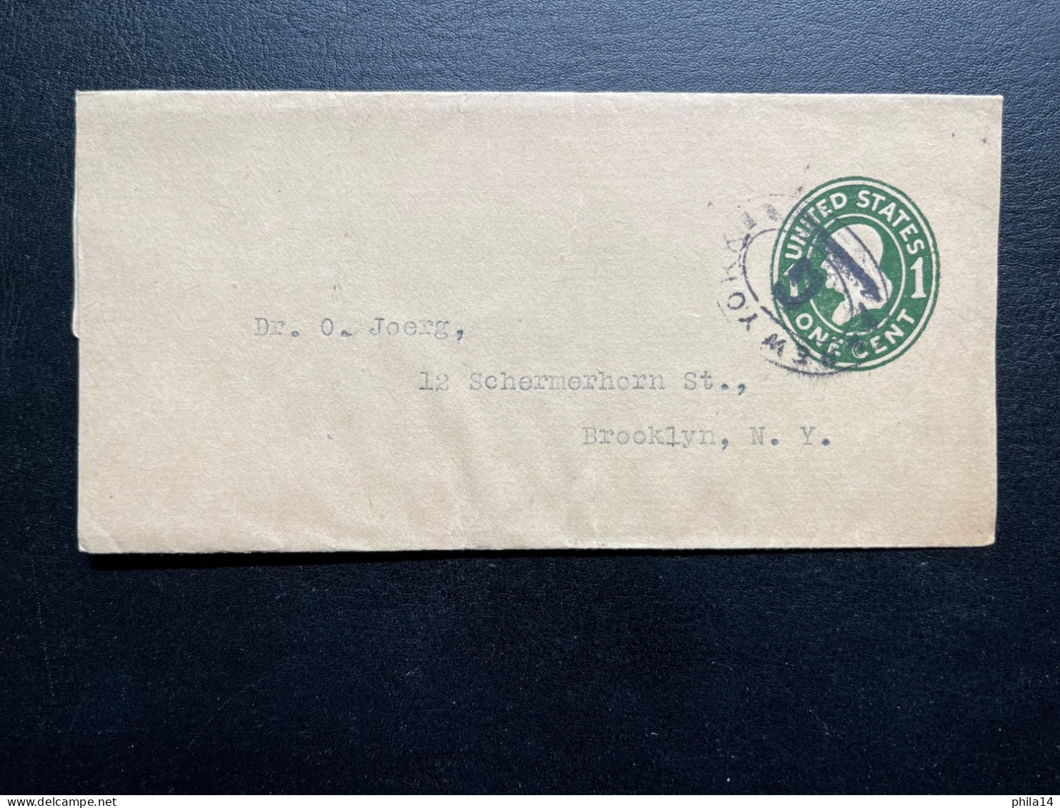 ENVELOPPE ENTIER POSTAL USA ETATS UNIS ONE CENT / NEW YORK POUR BROOKLYN NY - ...-1900