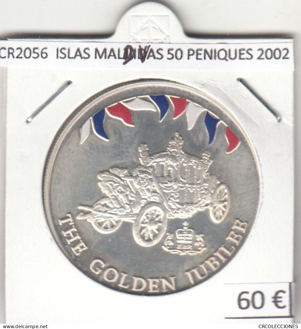 CR2056 MONEDA ISLAS MALDIVAS 50 PENIQUES 2002 PLATA - Maldivas