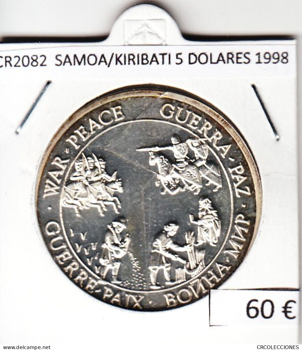 CR2082 MONEDA SAMOA KIRIBATI 5 DOLARES 1998 PLATA - Kiribati