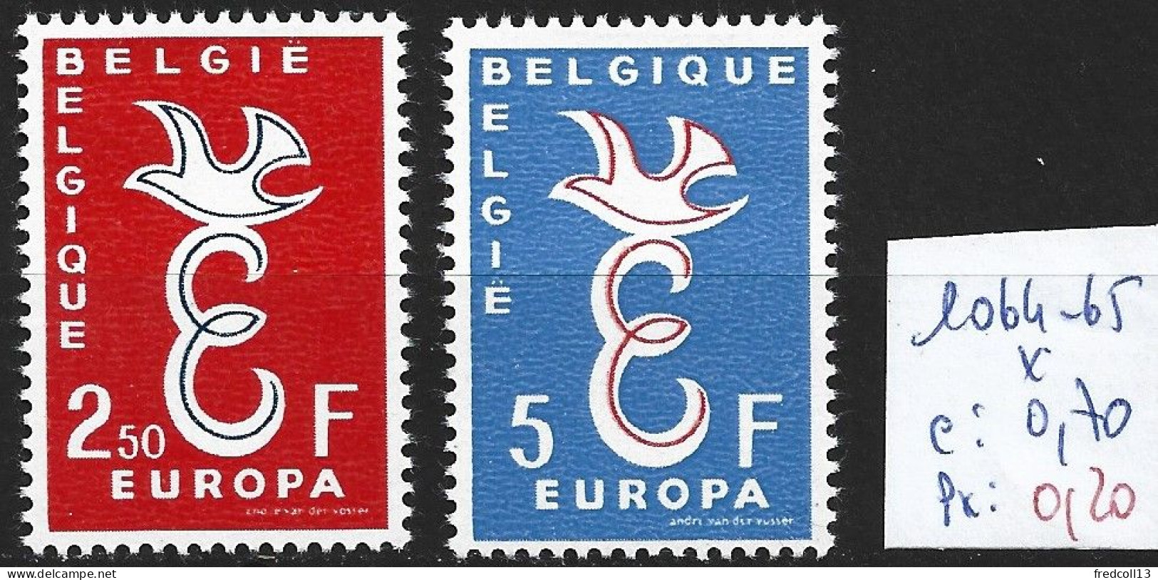 BELGIQUE 1064-65 * Côte 0.70 € - 1958