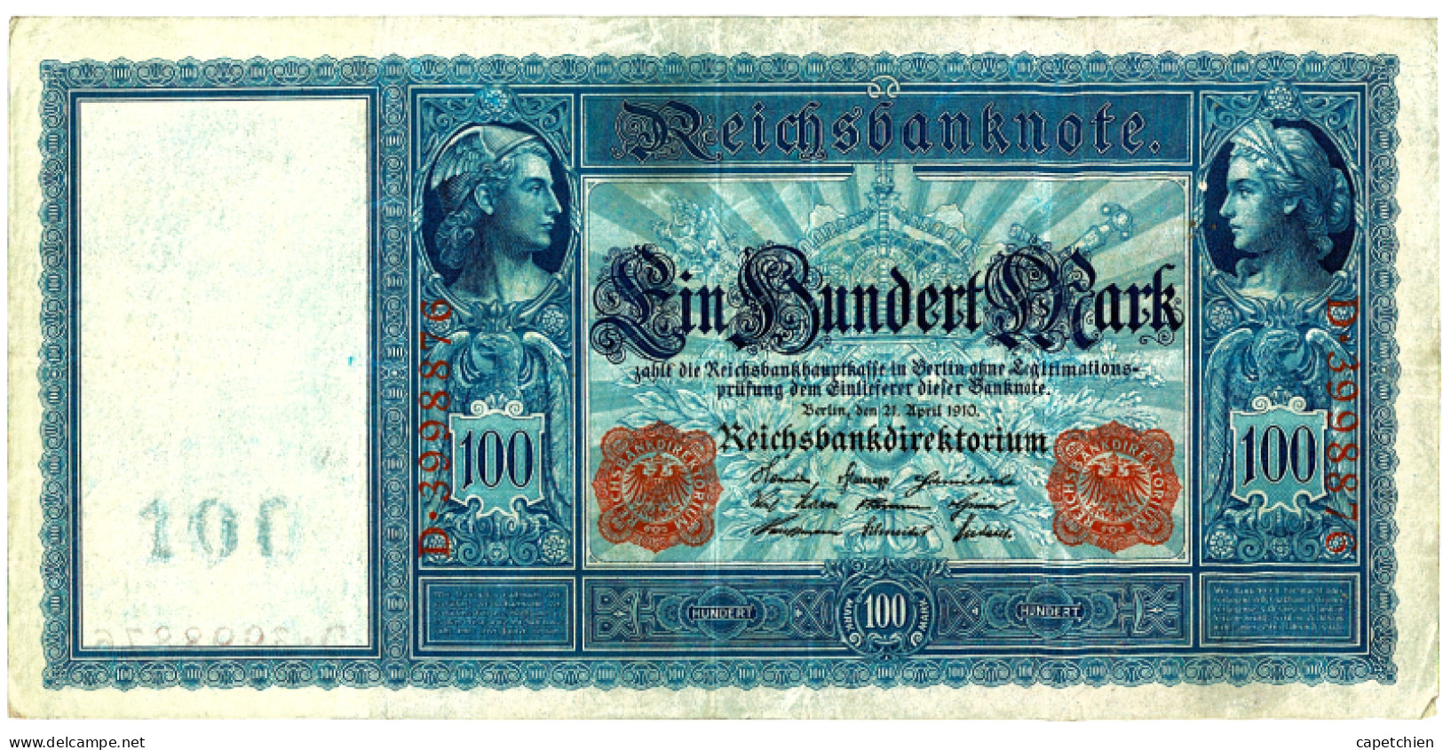 ALLEMAGNE / 100 MARK / AVRIL 1910 / ETAT TTB + - 100 Mark