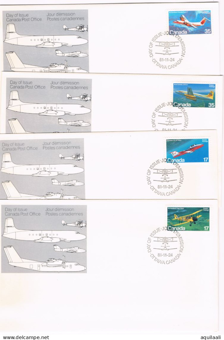 CANADA 1980/1981 -Aircraft, 2 Serie Su Busta Con Annullo Fdc - 1981-1990