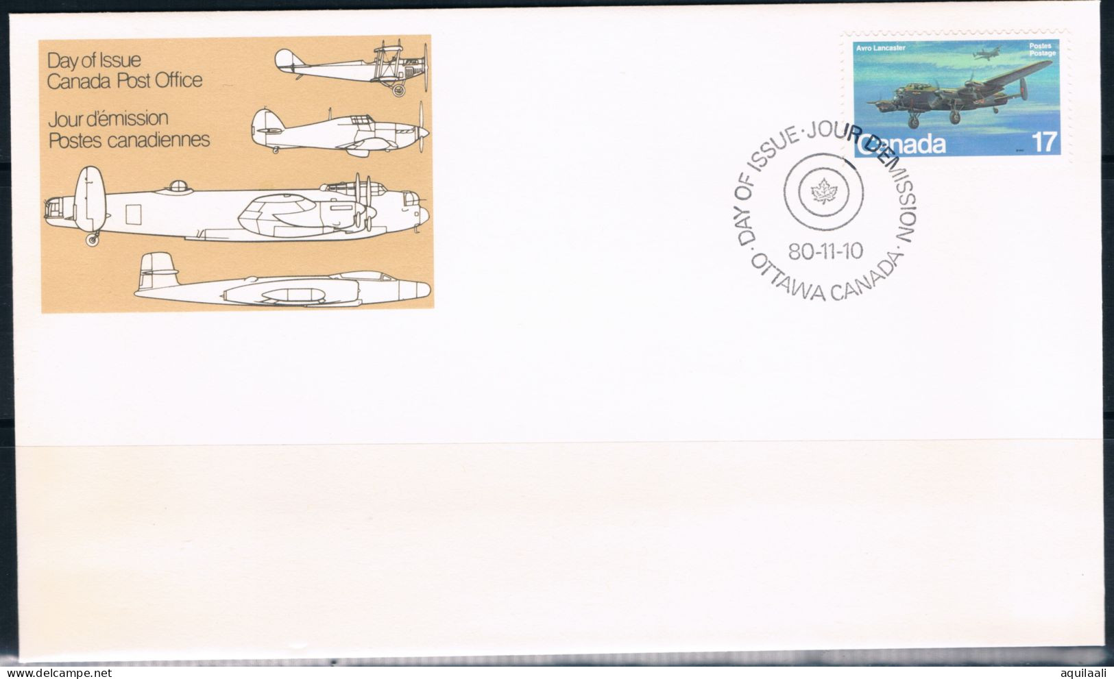 CANADA 1980/1981 -Aircraft, 2 Serie Su Busta Con Annullo Fdc - 1981-1990