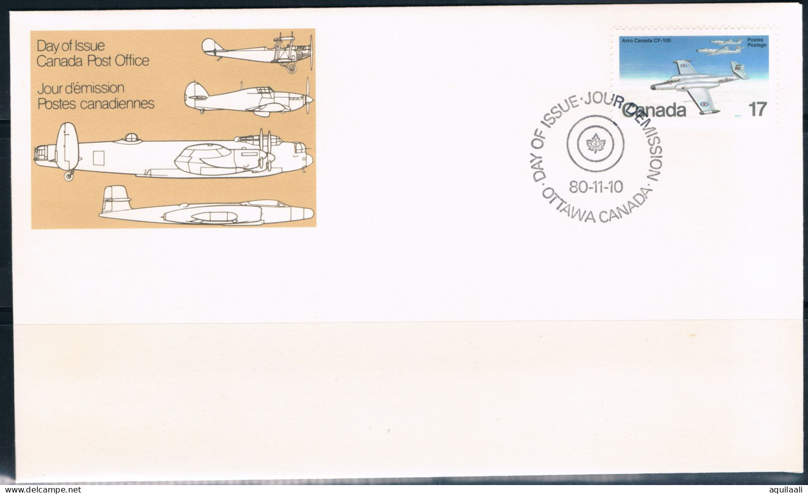 CANADA 1980/1981 -Aircraft, 2 Serie Su Busta Con Annullo Fdc - 1981-1990