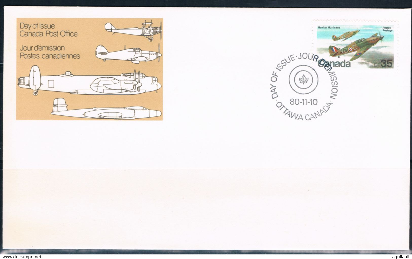 CANADA 1980/1981 -Aircraft, 2 serie su busta con annullo fdc