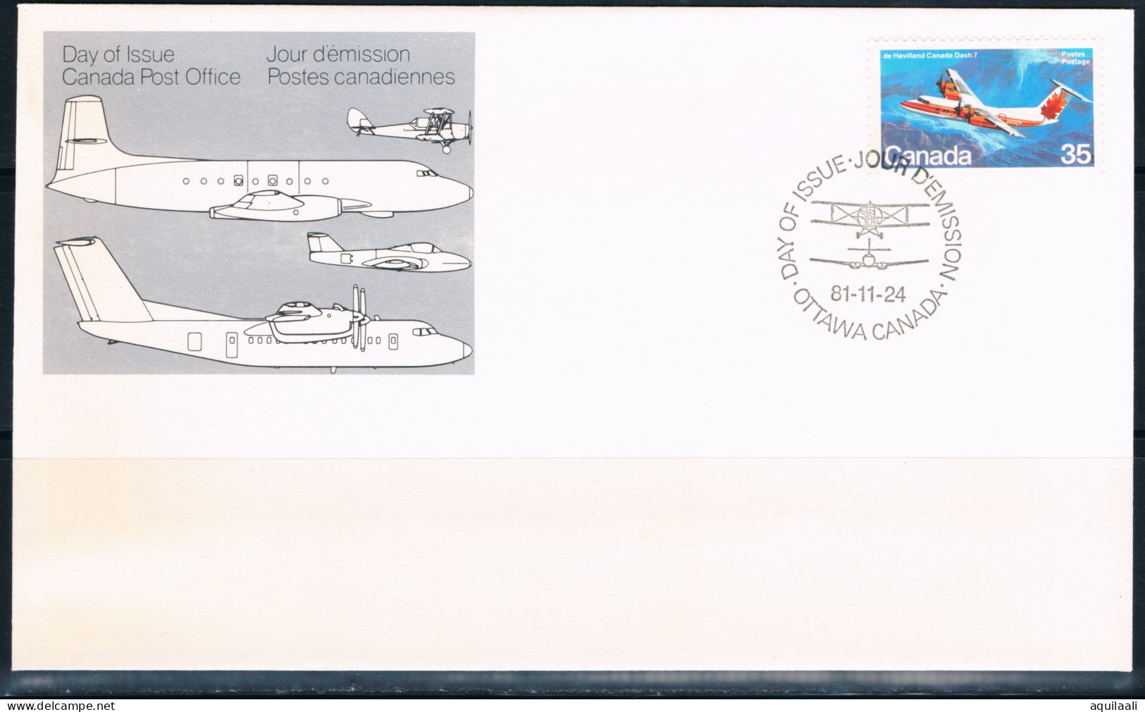 CANADA 1980/1981 -Aircraft, 2 serie su busta con annullo fdc