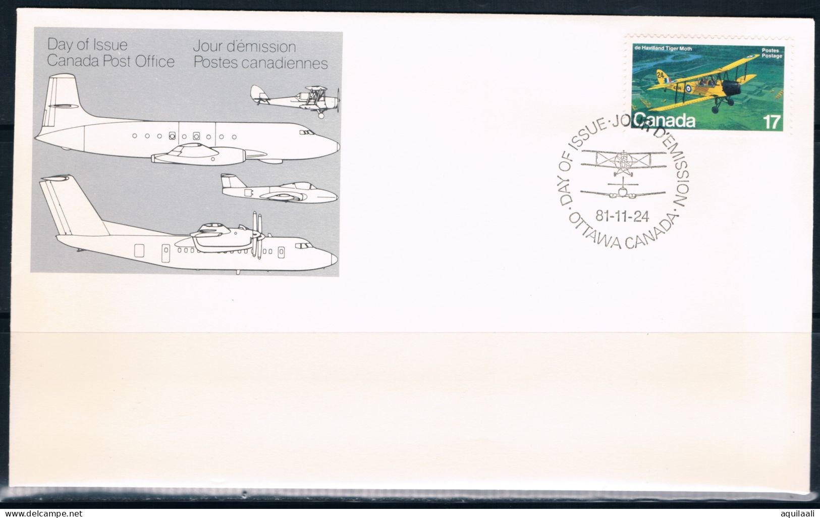 CANADA 1980/1981 -Aircraft, 2 serie su busta con annullo fdc