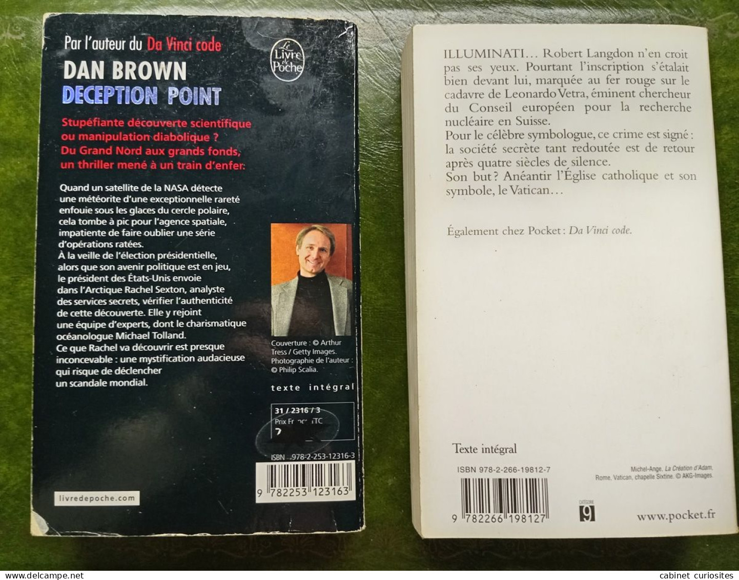 LOT DE 2 LIVRES : Deception Point Et Anges & Démons - Dan Brown - Action