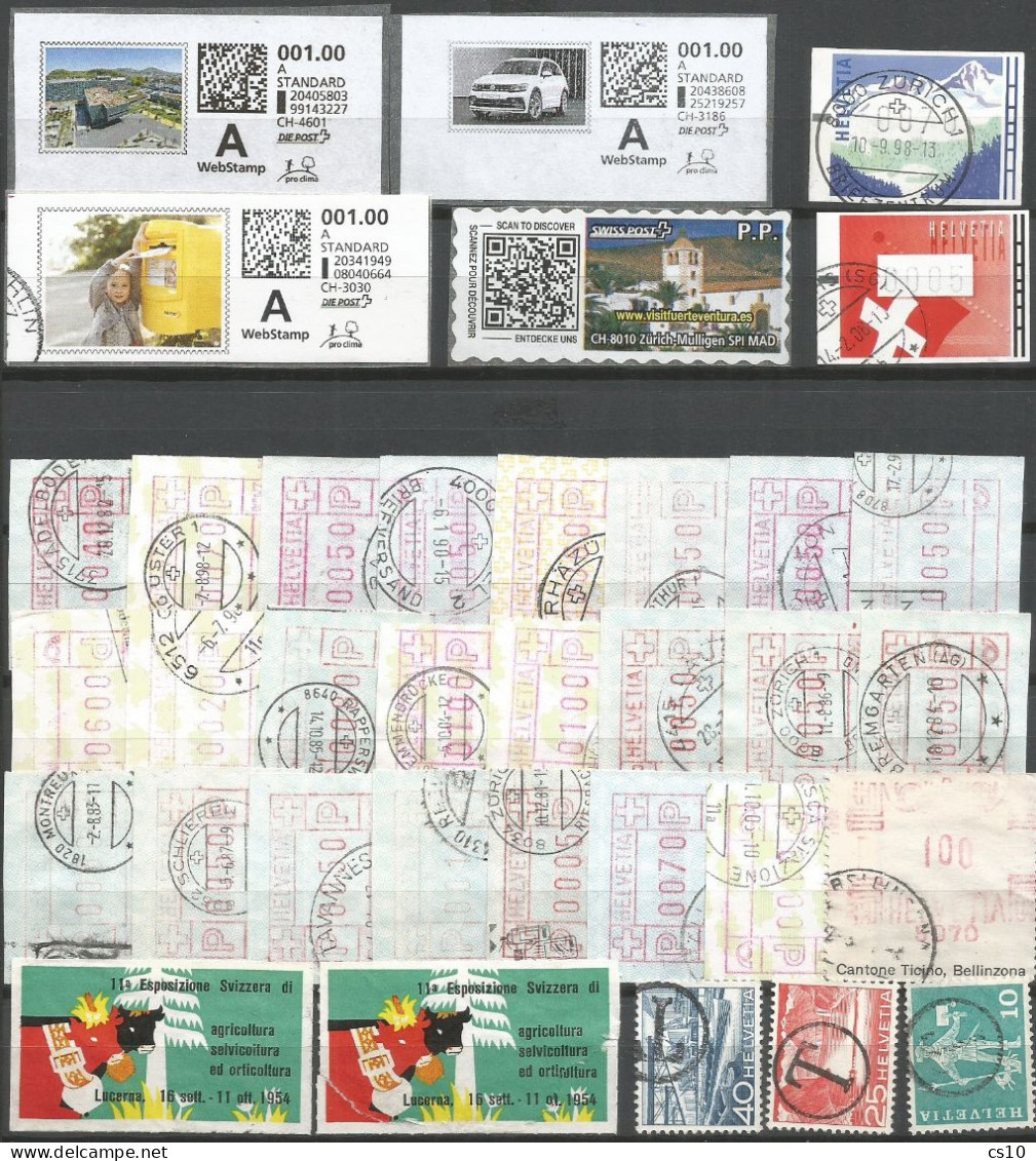 SUISSE Scarce 12 Scans Lot With NON Issued SION 2006 Winter Olympics + Frama Atm Stamps Labels Tete-Beche P.Due Variety - Collections