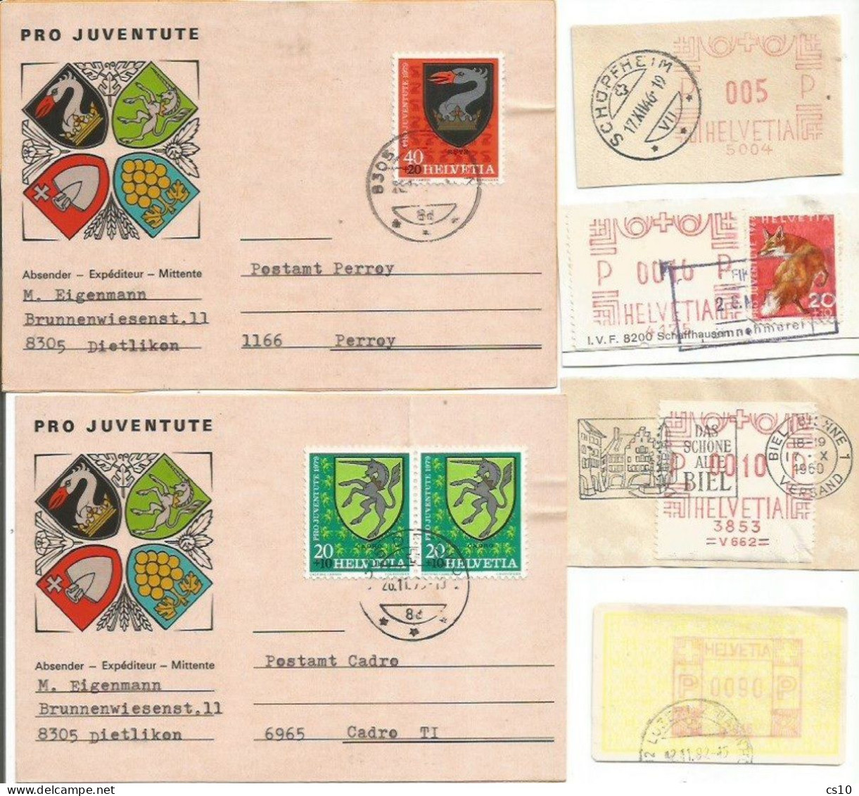 SUISSE scarce 12 scans lot with NON Issued SION 2006 Winter Olympics + Frama Atm Stamps Labels Tete-Beche P.Due Variety