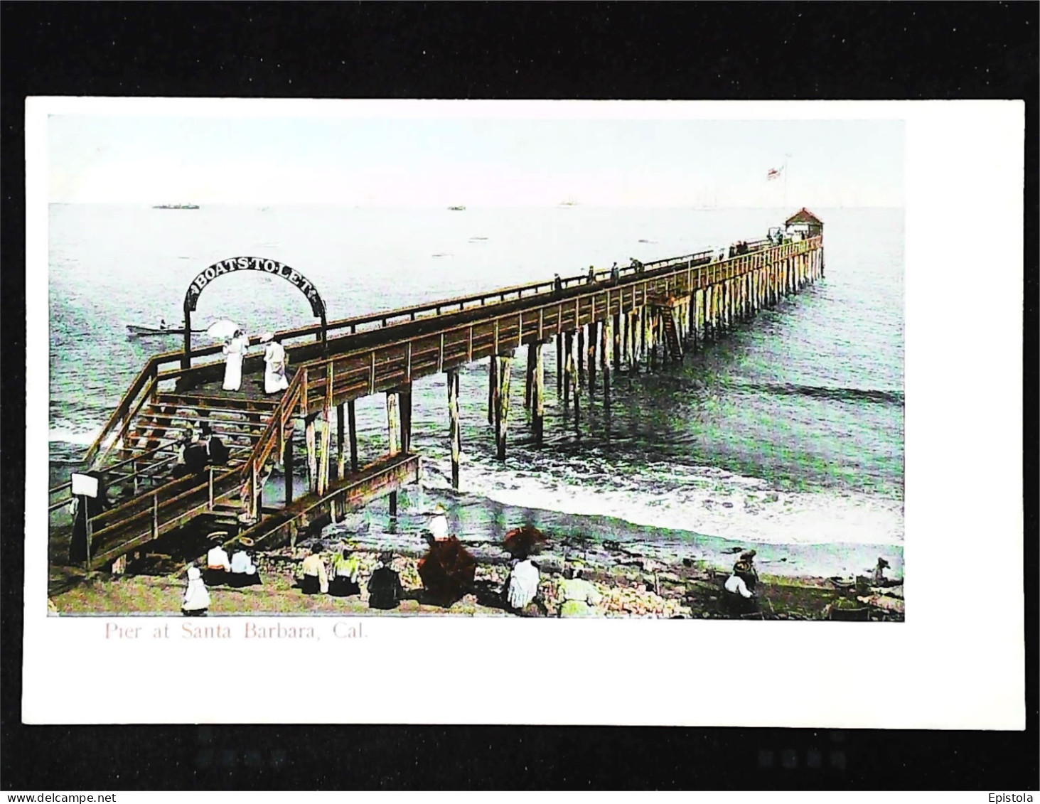 ► 1920's  BOATS TOLET Pier At Santa Barbara  , California - Santa Barbara