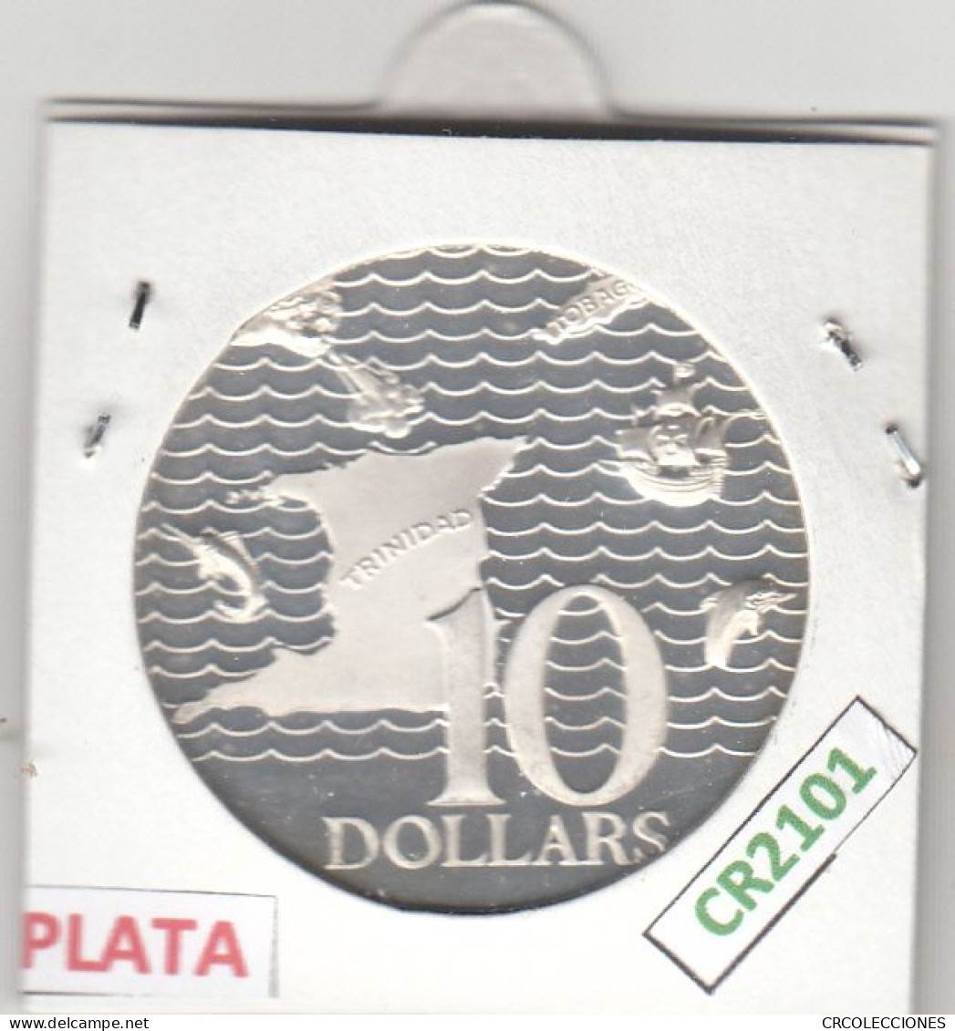 CR2101 MONEDA TRINIDAD Y TOBAGO 10 DOLARES 1975 PLATA - Trinidad En Tobago