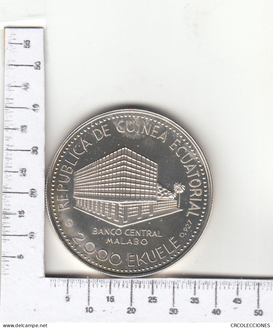 CR1850 MONEDA GUINEA ECUATORIAL 2000 EKUELE 1980 PLATA - Guinea Ecuatorial