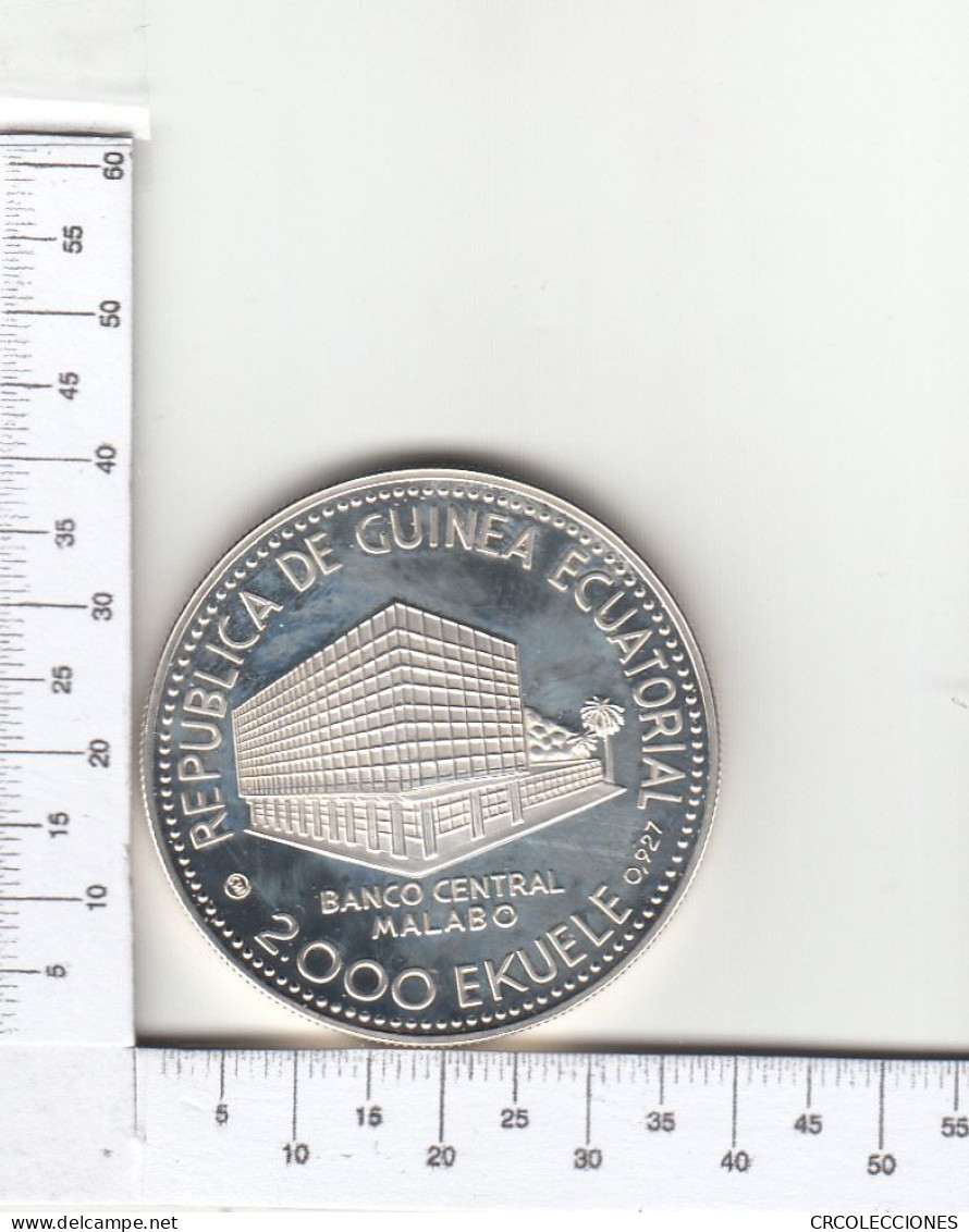 CR1851 MONEDA GUINEA ECUATORIAL 2000 EKUELE 1980 PLATA - Aequatorial-Guinea