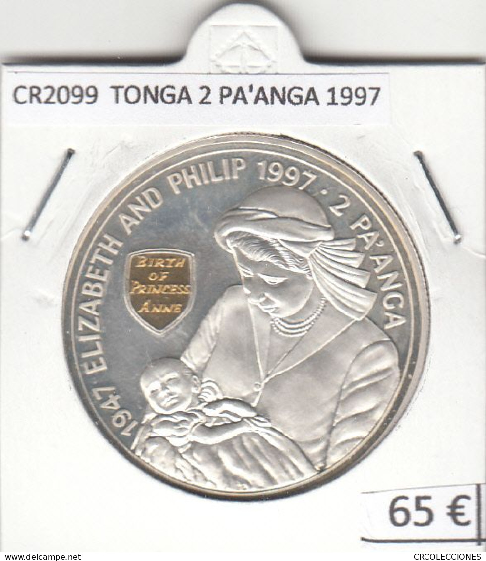 CR2099 MONEDA TONGA 2 PA'ANGA 1997 PLATA - Tonga