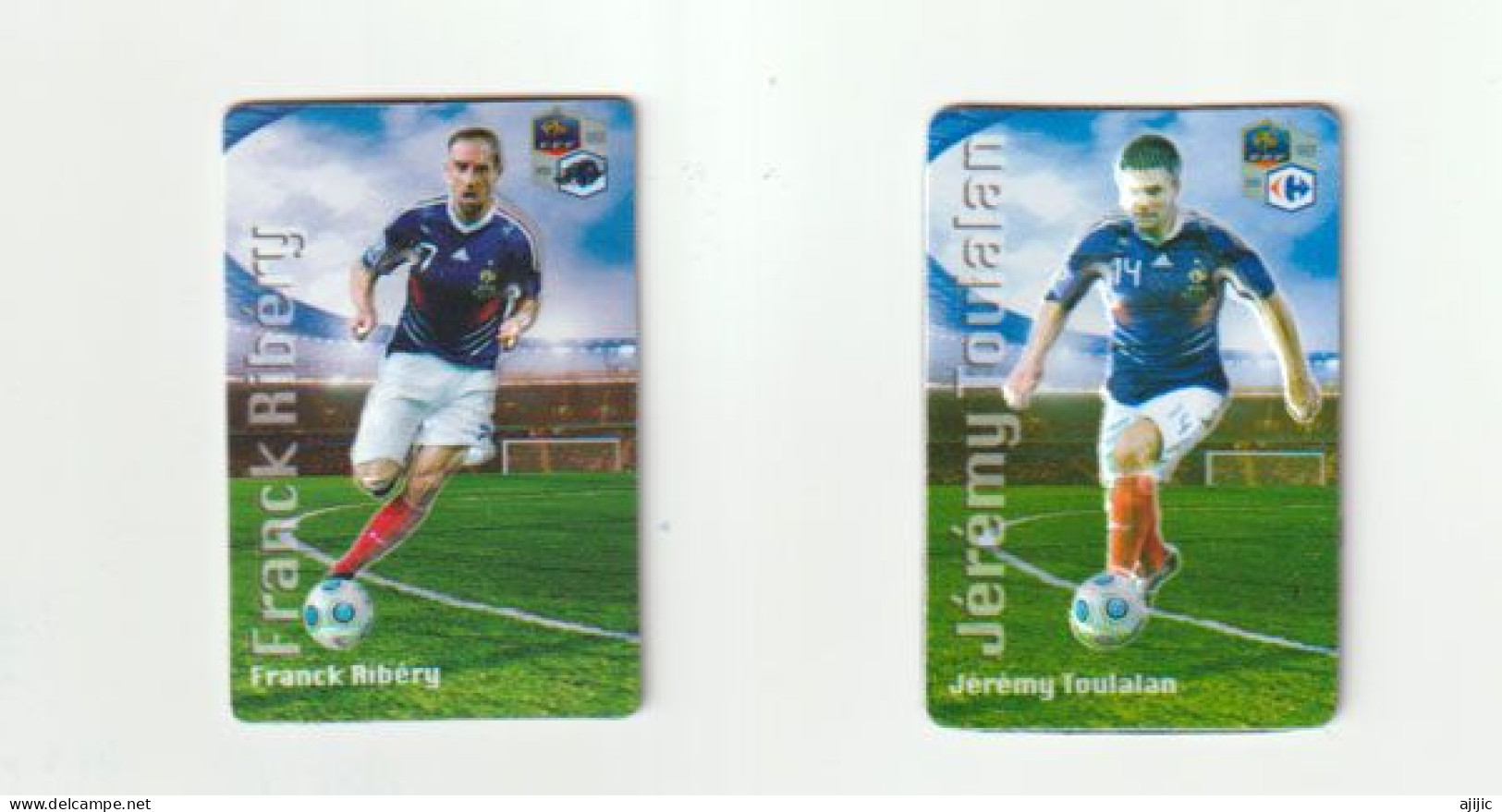Magnets En Relief  Les Joueurs De L'Equipe De France De Football " Franck RIBERY " & "Jeremy Toulalan" - Deportes