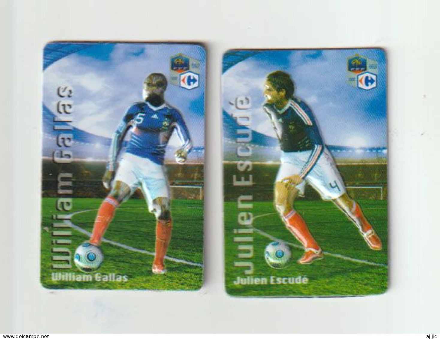 Magnets En Relief  Les Joueurs De L'Equipe De France De Football " Julien ESCUDË " & "William GALLAS" - Sports