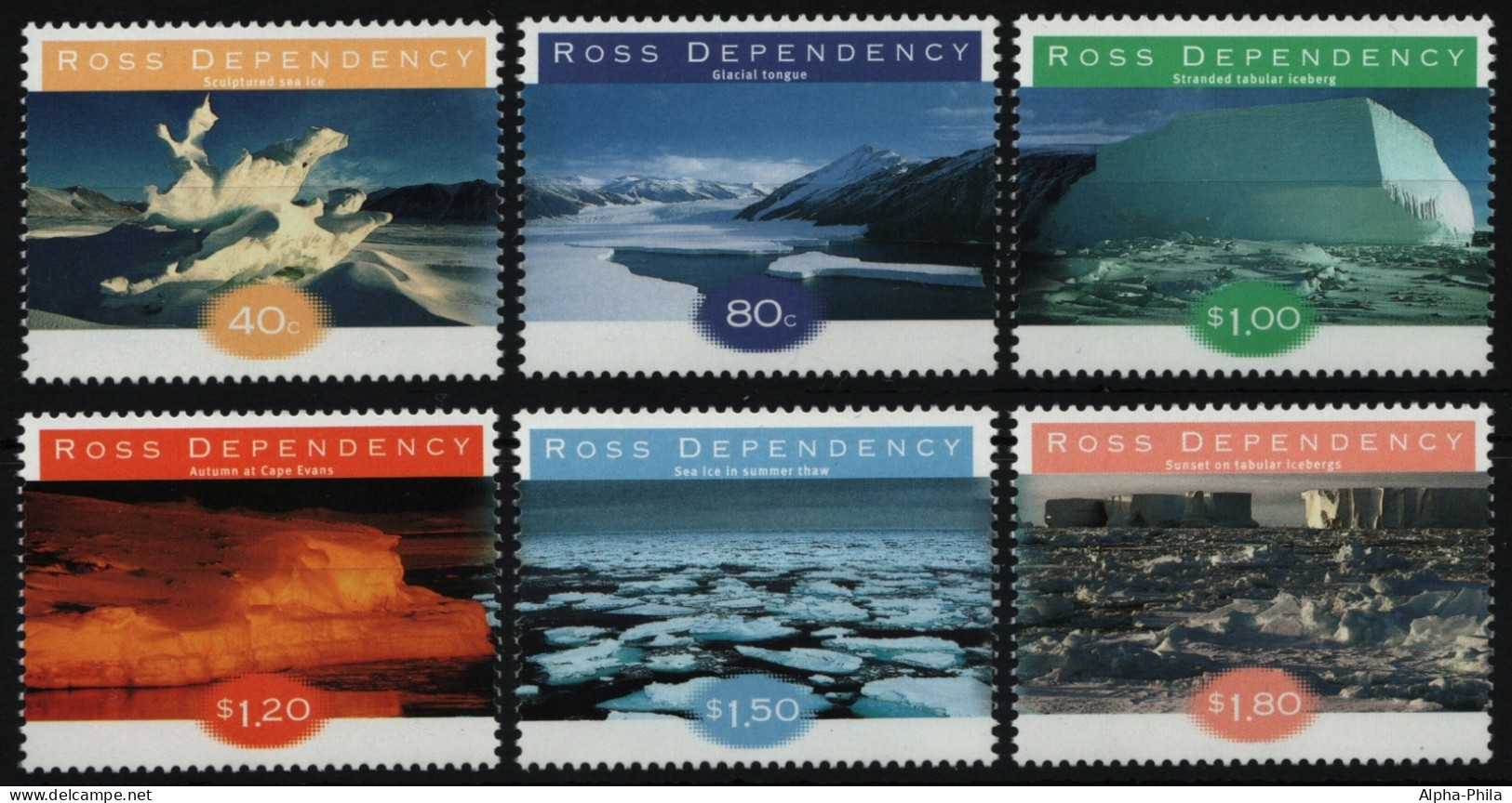 Ross-Gebiet 1998 - Mi-Nr. 54-59 ** - MNH - Aus Bogen - Eisformationen - Neufs